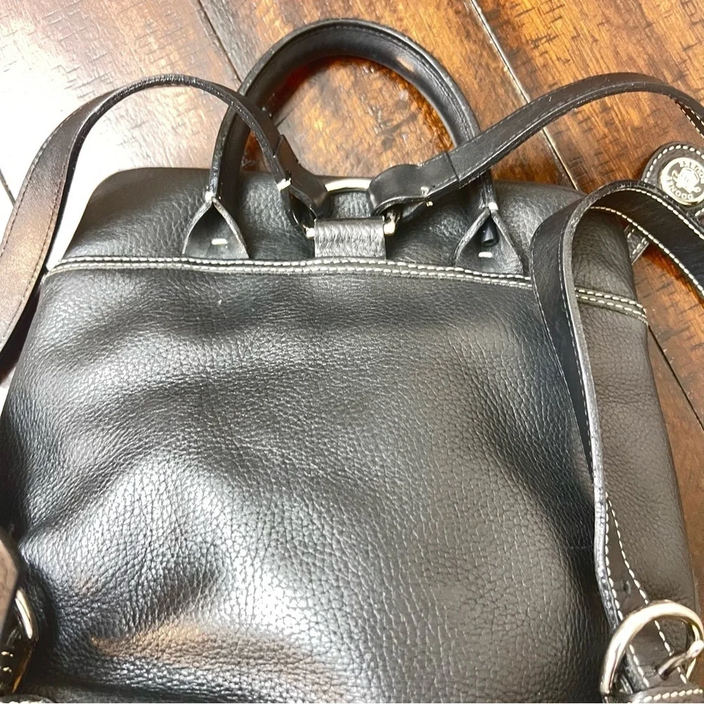 Pristine Condition Dooney and Bourke Pebble Grain Leather Black Backpack